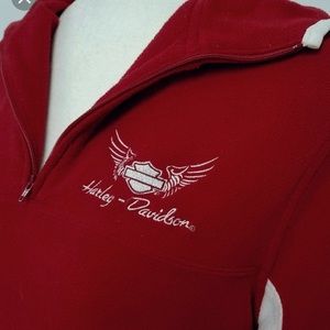 Harley Davidson Red Fleece Hoodie